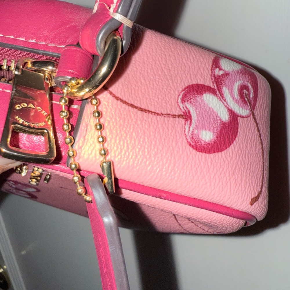 Coach Cherry Print Pink Crossbody Bag - Picture 3 of 6